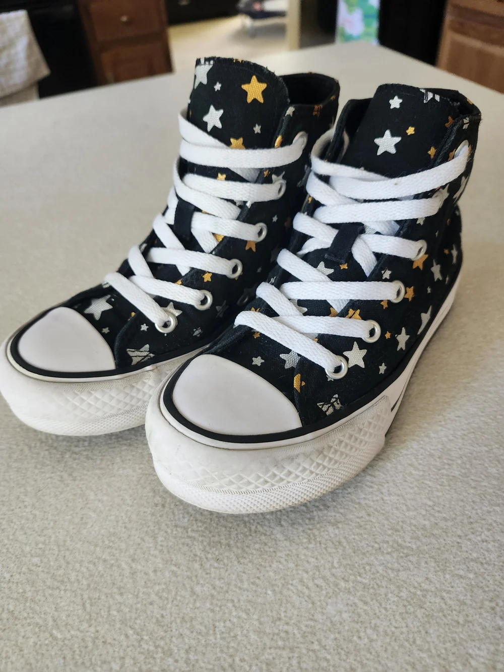 Converse Kids Black High-Top Sneakers Star Print
